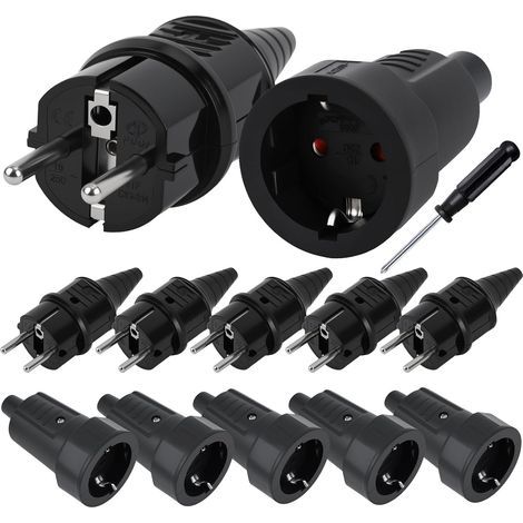 6 Paires Prise Male Et Femelle 250v 16a Ip44 Pour Cable 8-16mm Usage Exterieur (1/5)
