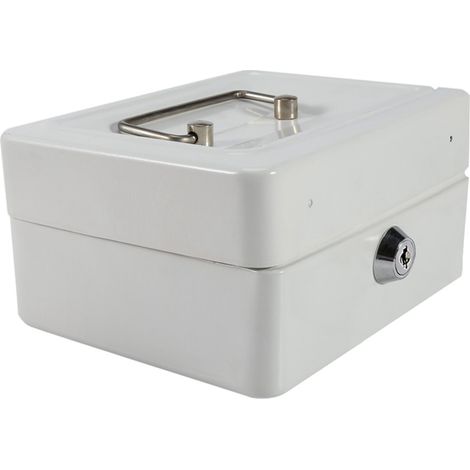 Stück Mini-tragbarer abschließbarer Tresor aus Eisen für Kleingeld und Münzen, Sicherheitsbox für den Haushalt (Weiß) (1/5)