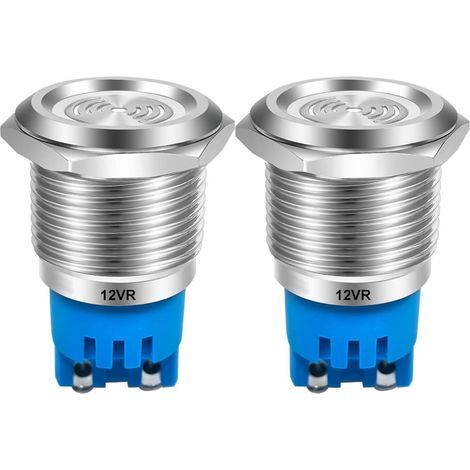 2pcs DC 12V 19mm Alarme Buzzer avec Lampe Flash 90dB Indicateur Flash Buzzer, pour Panneau de Commande Électrique, Projet DIY (LED Rouge) (1/5)