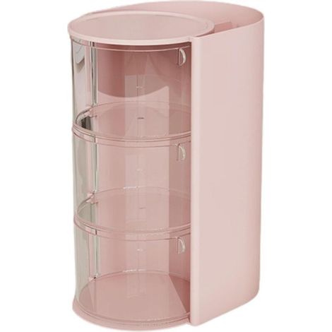 Makeup storage box, large capacity cosmetic organizer, rotating beauty storage drawer