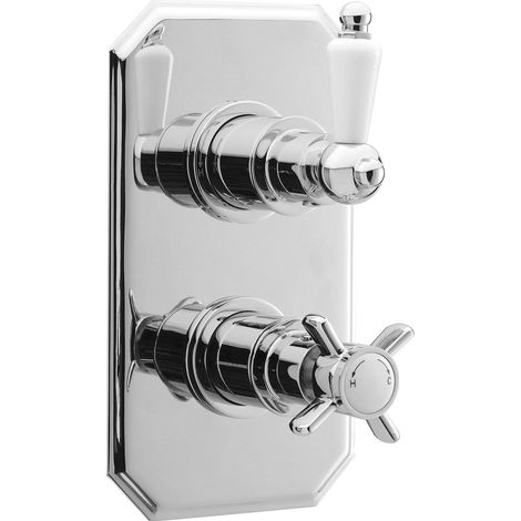 Traditional Concealed Twin Thermostatic Shower Valve (1 Outlet) - Chrome - Balterley