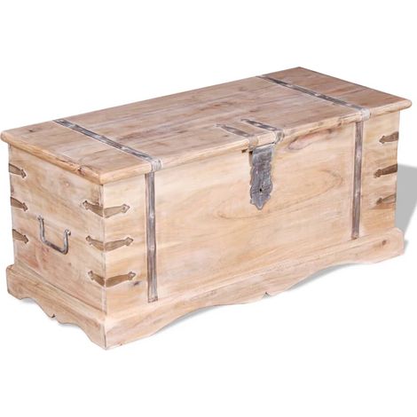 Coffre de rangement,Bac de rangement Bois d'Acacia -BV35203 (1/5)