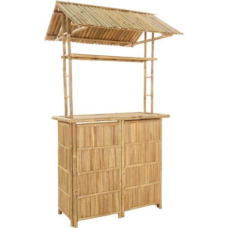 Mesa de Bar Exterior Natural 115 x 95 x 214 cm Bambú vidaXL