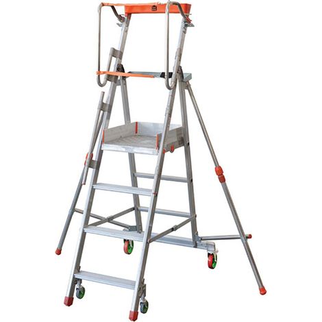 Escabeau roulant 4 marches - Hauteur de plateforme: 1.03m - Hauteur atteignable: 3.03m - CTA-4 (1/5)