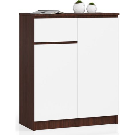 Commode : 2 Tiroirs, 2 Portes, labrador, or, 104 × 83 × 39 cm, poignées dorées (1/5)