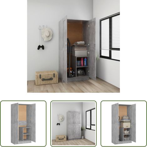 Armoire - Garde-robe Gris béton 82,5x51,5x180 cm Aggloméré (1/5)