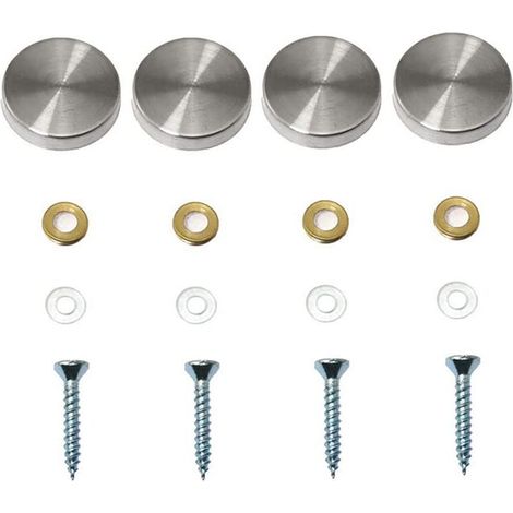 YMYNY 4 Pack Decorative Mirror Screws, Decorative Nail Caps, Polished Stainless Steel Decorative Screws for Mirrors, Glass Cabinets or Furniture (0.79 inch/20 mm) (1/4)