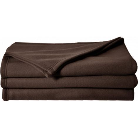 Couverture polaire 210 x 230 cm chocolat