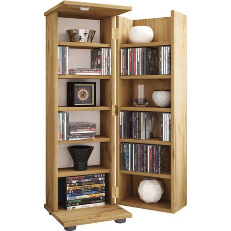 Madera CD DVD estante bloqueable Engalo L 93x31x31 - VCM
