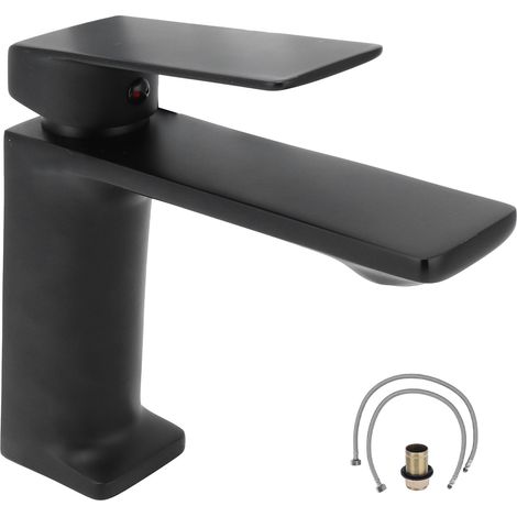 Robinet lavabo noir luxe G1/2, mitigeur eau chaude froide pour salle de bain cuisine, robinetterie évier design
