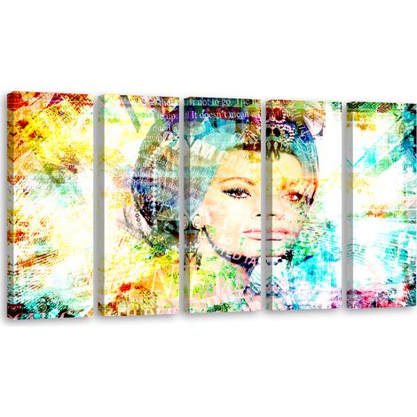 Tableau sur toile Tableau sur toile en 5 parties Sophia Loren 200x100 (1/5)