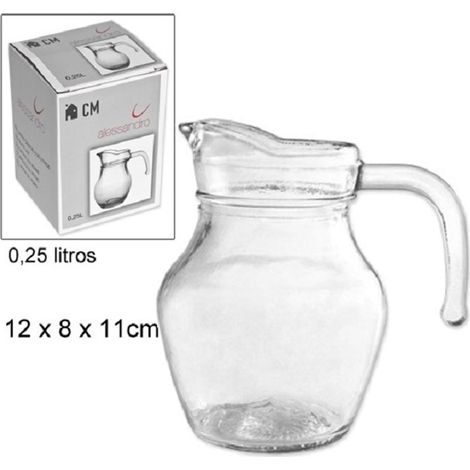 Trade Shop - BIERKRUG 0,25L TRANSPARENTES GLAS KARAFFE GRIFF WASSER WEIN SÄFTE GETRÄNKE -