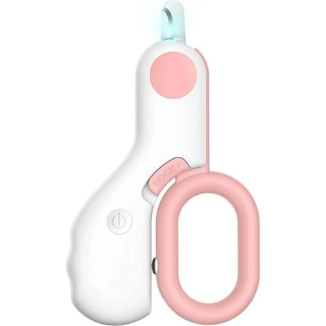 Coupe-ongles pour animaux avec lumière LED pour éviter de trop couper, outil professionnel pour petits animaux comme les chats et les lapins (rose, 1 pièce) (1/4)