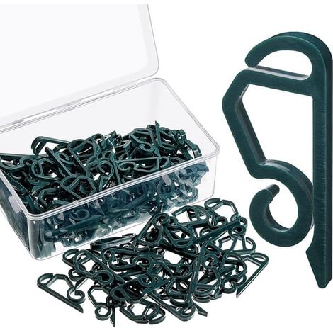 Lot de 120 clips pour guirlandes lumineuses de Noël, crochets de gouttière extérieurs, clips saisonniers en plastique résistant aux intempéries, crochets de clôture de Noël (1/5)