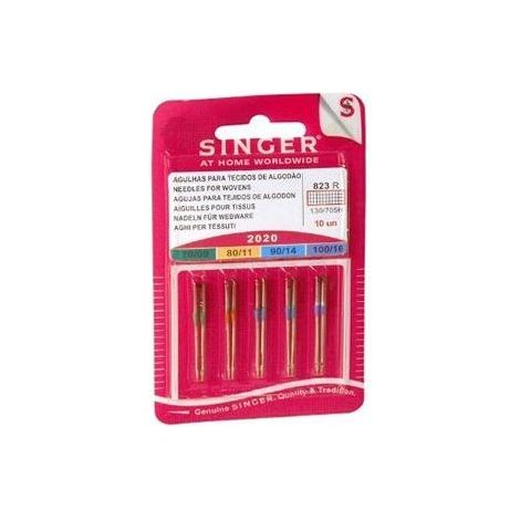 Pack de 10 aiguilles tout tissus Singer pour machine à coudre