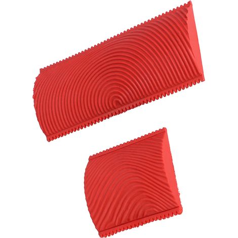 Ensemble de 2 pinceaux en caoutchouc dentelés à effet bois pour peinture murale DIY (1/5)