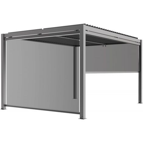 Store latéral rétractable 270x218 cm gris clair PVC polyester (1/3)