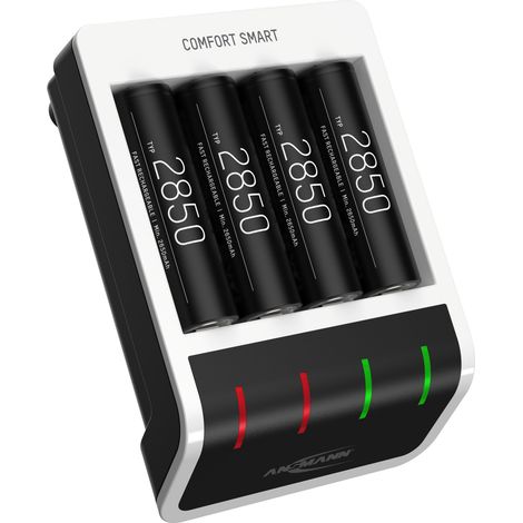 Ansmann Akku Ladegerät inkl. 4x AA Akkus 2850mAh, intelligente Ladung
