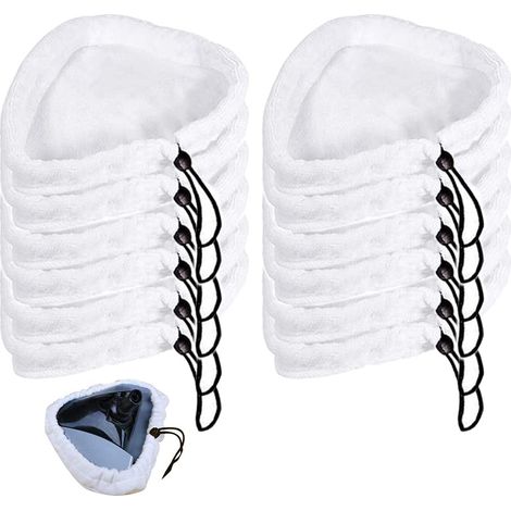 Chiffons Pads Nettoyage,Lot de 12 Tapis Mop à Vapeur Triangulaires Pads de Nettoyage avec d'autres Balais Vapeur Pièces de Rechange Compatible (1/5)