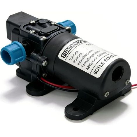 Pompe à eau auto-amorçante 12 V CC 12 V avec interrupteur de pression, pompe à eau à membrane auto-amorçante 60 W 4,5 l/min pour arrosage de jardin, caravane, bateau, camping-car, pelouse (1/5)
