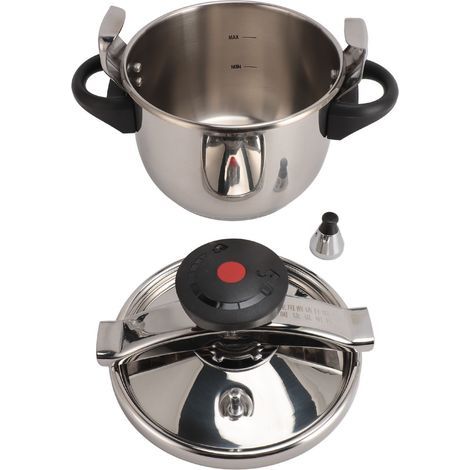 Mini stainless steel pressure cooker, 3 L, 55 kPa, compatible with gas and induction cooktops (1/5)