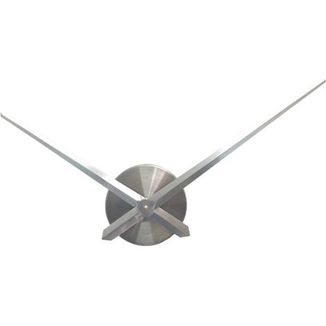 Reloj de pared para armar uno mismo, esfera de gran formato, pegatinas decorativas (agujas plateadas)