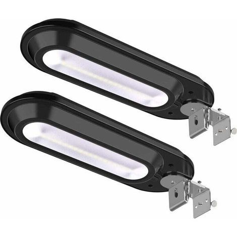 Lot de 2 Lampadaire Solaire 18 LED, Lampe Solaire extérieure 180° Grand Angle reglable avec détecteur de mouvement 600LM IP65 Etanche Projecteur Solaire lumières jardin chemin lumières escaliers (1/5)