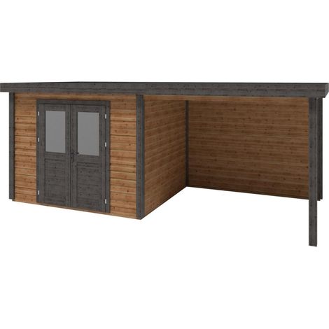 Casetta da giardino in legno Aura 6.06x2.59 m - 15.69 m2 - 28 mm - impregnata - 000148 (1/3)