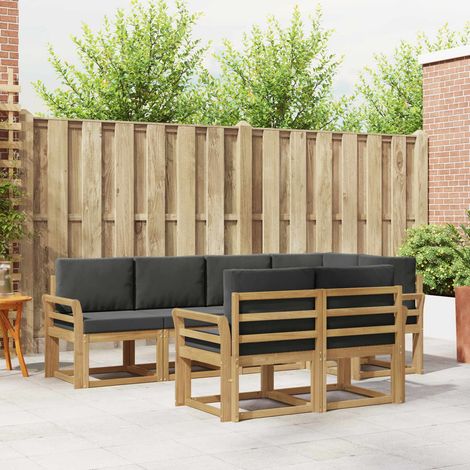 vidaXL Outdoor-Sofagarnitur 7 pcs Weiß und Anthrazit Polyester (1/5)