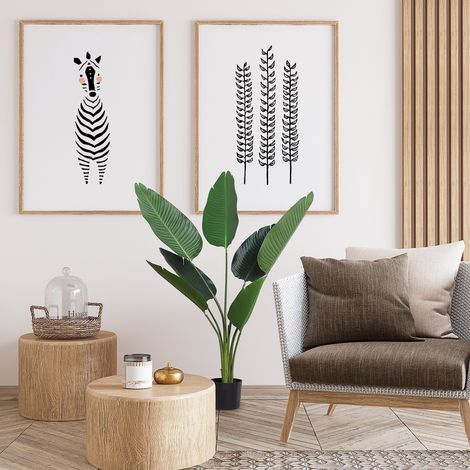 Palmier artificiel décoratif réaliste avec pot, 7 feuilles, pour intérieur, Ø15 x 120 cm, vert (1/5)
