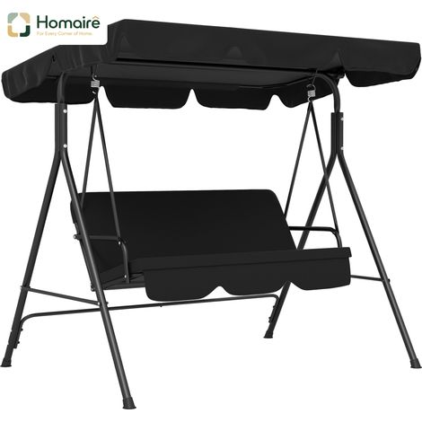 HOMAIRE Hollywoodschaukel 3-Sitzer Gartenschaukel avec toit réglable et construction en acier stable pour jardin et terrasse