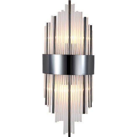 Otto – Kristall-Wandleuchte 60 cm 2xE14, Metall und Glas, Schwarz (1/5)