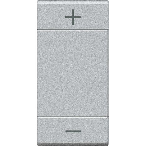 Manette alu technium 1 module symbole +/- pour commande bascule MyHOME Bus Livinglight BTICINO NT4911ADN (1/2)