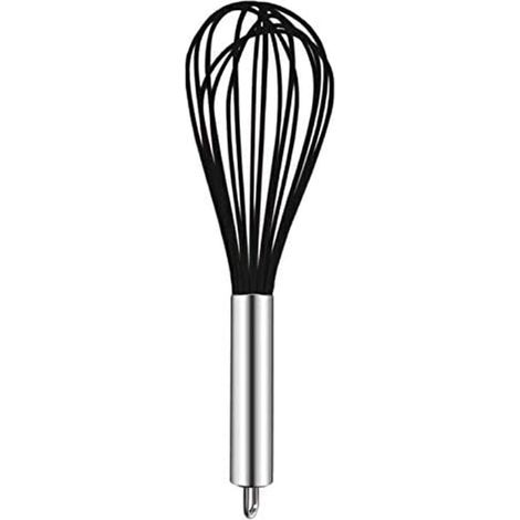 Fouet Cuisine - Silicone Alimentaire - Manche Acier Inoxydable - Antiadhésif - Pour Mélange Pâtisserie Cuisson - 1 Pièce (1/5)