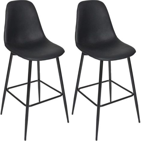 Lot de 2 Chaises de Bar "Amber" 106cm Noir (1/5)