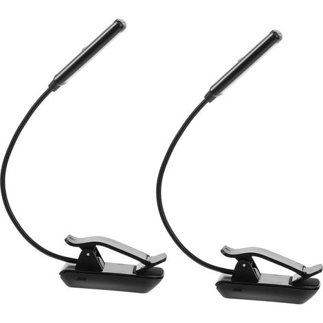 WOONEKY Lampe de Lecture à Pince Rechargeable LED Noire, Lot 2, (1/5)