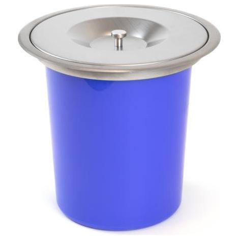 Emuca Cubo de basura empotrable para encimera de cocina Recycle, 1 vaso extraíble de 5 litros, Acero inoxidable y Plástico -