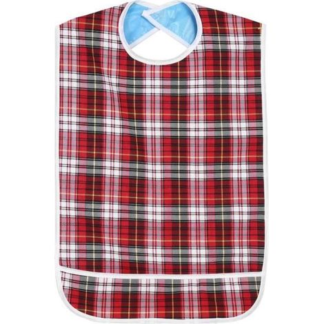 Bavoir Imperméable à l\'Eau Bavoir de Repas Adulte Protection vetement Tablier - Rouge (1/4)