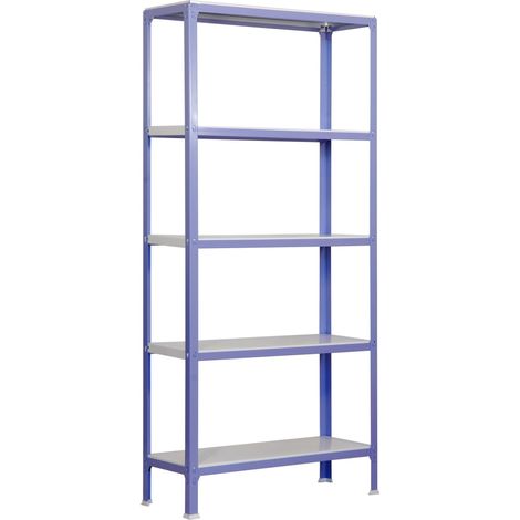 SIMON HOME Étagère 5 étagères en métal sans vis (180x80x40cm) VIOLET ET BLANC (1/5)