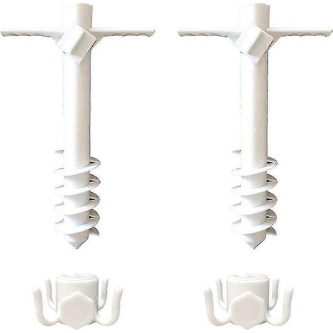 Lot de 2 ancrages pour parasol de plage, accessoires de plage - base de parasol avec système de fixation à 5 vis spiralées, plage (1/5)
