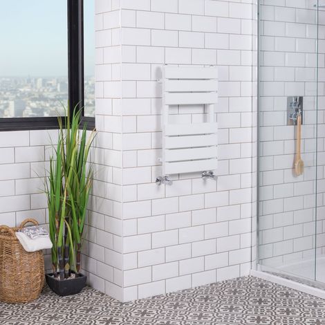 WarmeHaus White Flat Panel Heated Towel Rail 650x400mm