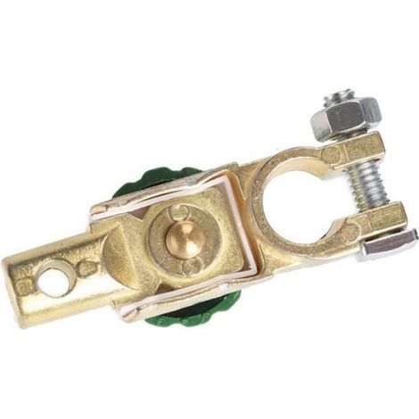 Interrupteur Borne Batterie - Laiton - Diamètre Tête Pile 10 mm - Pour Voiture Camion Véhicule - 1 Pièce (1/4)