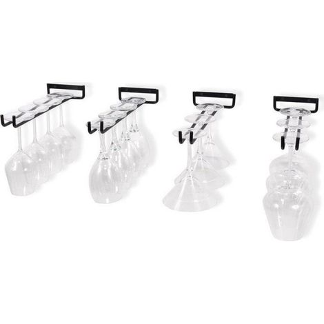 Porte-Calices - Fer Forgé 8,5 Mm - Murale 30 X 10 Cm - Pour Verres À Vin - Lot De 4 (1/3)