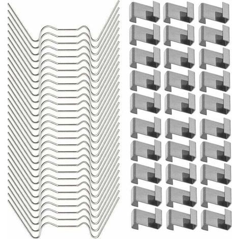 100 Pieces Stainless Steel Greenhouse Glazing Clips, Z-Type Clips for Stormproof Greenhouses, W-Type Stainless Steel Glazing Clips for Greenhouse Fastening (1/5)