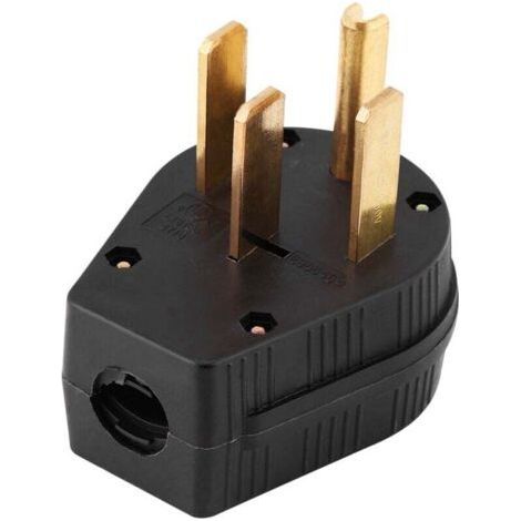 NEMA 14-50P 125-250V 50A 7KW US Plug Generator Grounded Right Blade Angle 4 Hole Male Plug Electrical Outlet Replacement (1/5)