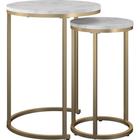 AmeliaTables gigognes en MDF Blanc Marbre (1/5)