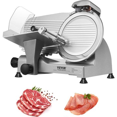 Pour cuisine et traiteur découpe rapide sans effort trancheuse à charcuterie 340W lame ondulée SUS420 25,4 cm (1/5)