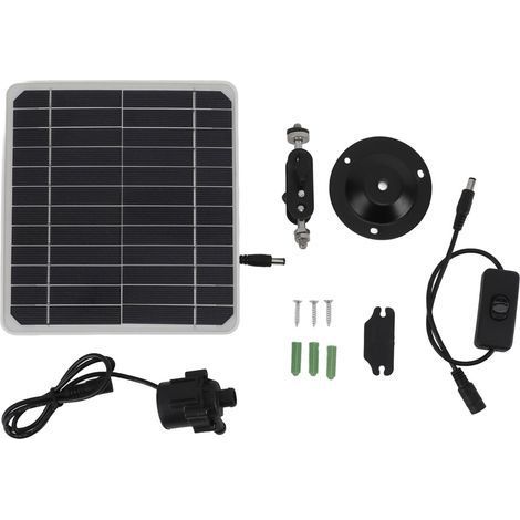 Set di pompa ad acqua solare da 50 W con pannello e interruttore per laghetti per uccelli e acquari, funzionamento 24 ore su 24, 7 giorni su 7. (1/5)