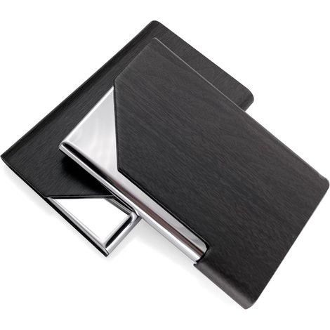 2 pièces porte-cartes de visite mince en cuir PU, personnalisable pour hommes et femmes. (1/5)