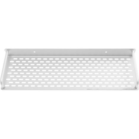Étagère de rangement murale en aluminium blanc pour salle bain, grande capacité charge, idéale les (1/5)
